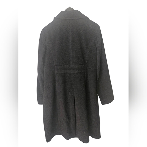 Saks Fifth Avenue -By Loro Piana &Italy   Women's Classic Black Pea Coat 14 Wool - Picture 2 of 6